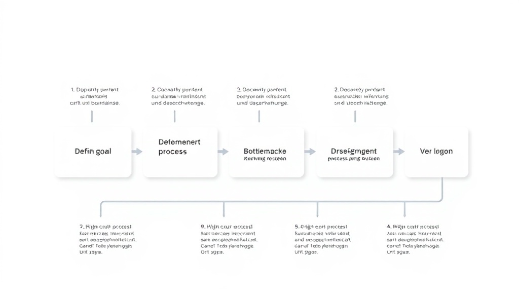 Schritt-für-Schritt-Infografik zur Prozessoptimierung in sechs Phasen